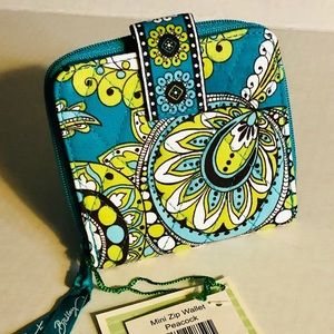 Vera Bradley Mini Zip Wallet in Peacock